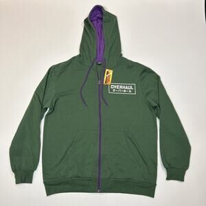 My Hero Academia Hoodie Mens Medium Green Full Zip Sweatshirt Anime Overhaul